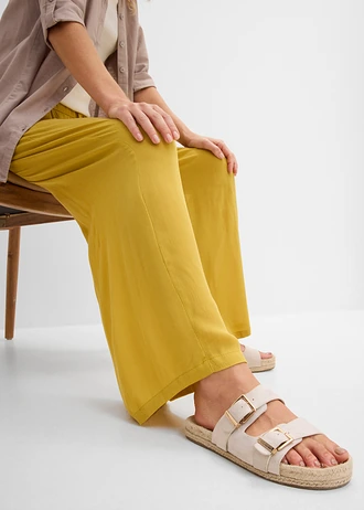 Wijde broek van soepele viscose • donkergeel • bonprix online shop