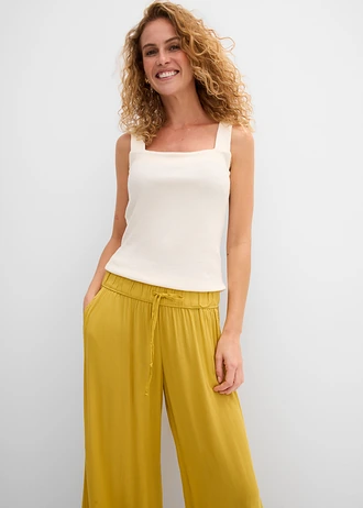 Wijde broek van soepele viscose • donkergeel • bonprix online shop
