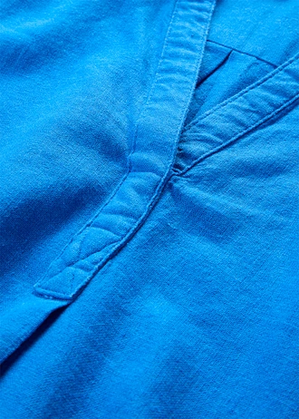 Blouse met linnen en 3/4 mouwen • azuurblauw • bonprix online shop