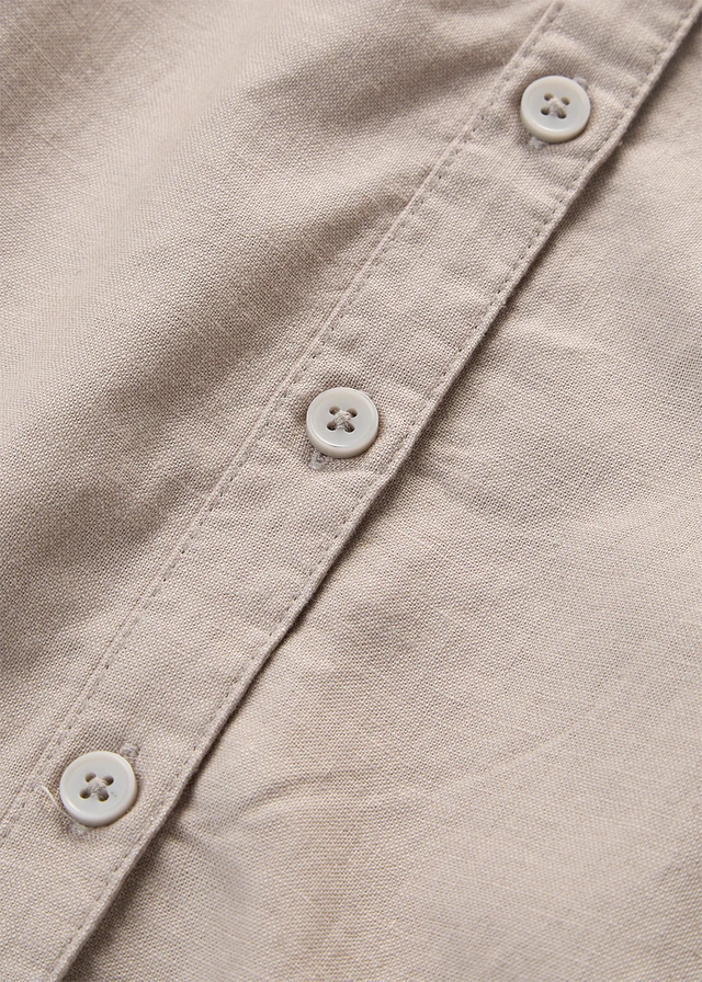Chemisier en lin mélangé, manches 3/4 • taupe • product-page.page-title-suffix