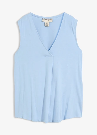 Top in een zachte viscosemix, Kleur: lichtblauw