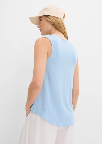 Top in een zachte viscosemix, Kleur: lichtblauw
