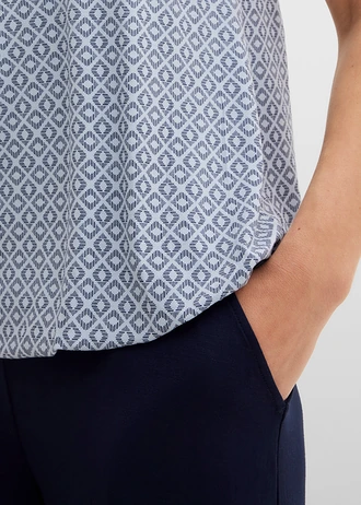 Shirt met elastiek, korte mouw • indigo grafische print • bonprix online shop