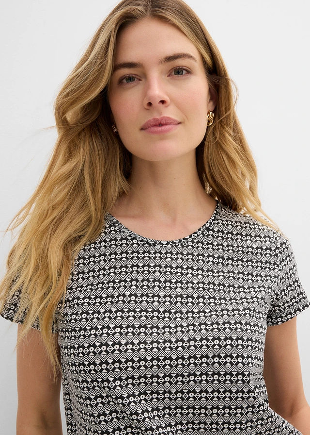 Shirt van katoen • zwart grafische print • product-page.page-title-suffix