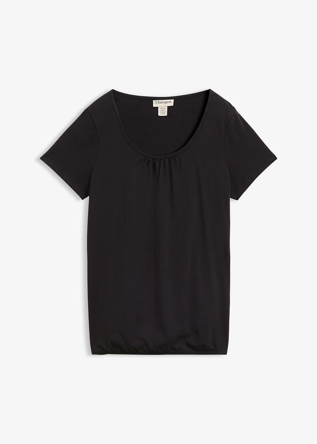 Katoenen shirt, korte mouw • zwart • bonprix online shop