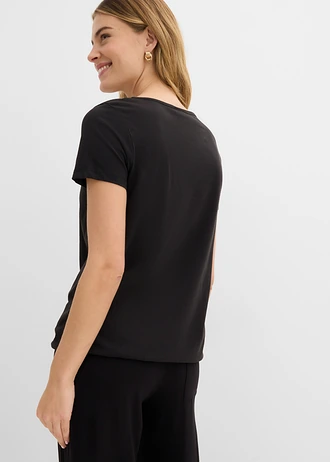 Katoenen shirt, korte mouw • zwart • bonprix online shop