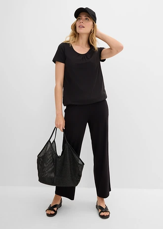 Katoenen shirt, korte mouw • zwart • bonprix online shop