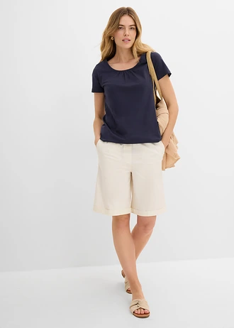 Katoenen shirt, korte mouw, Kleur: donkerblauw