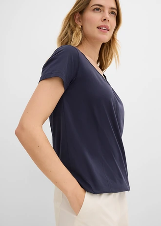 Katoenen shirt, korte mouw • donkerblauw • bonprix online shop