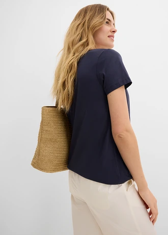 Katoenen shirt, korte mouw • donkerblauw • bonprix online shop