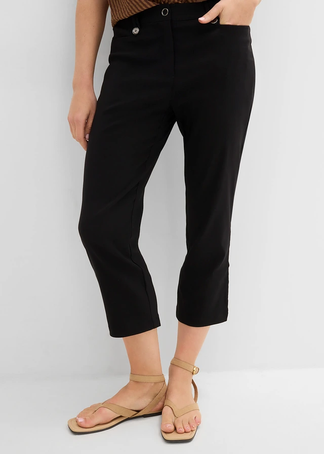 7/8 bengaline broek met comfortband • zwart • product-page.page-title-suffix