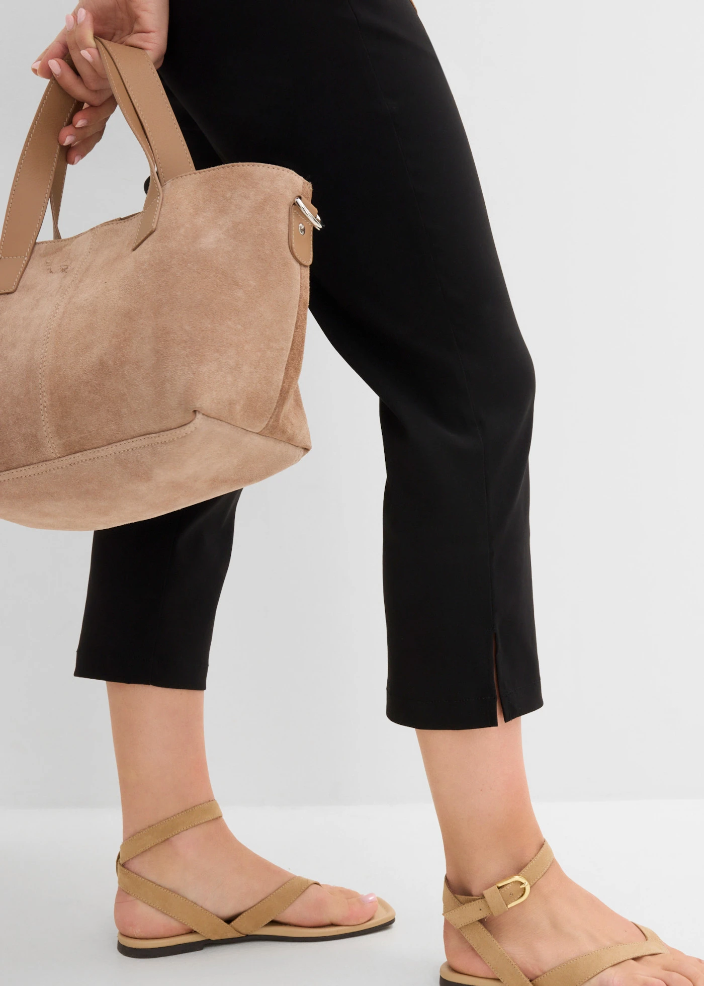 7/8 bengaline broek met comfortband • zwart • bonprix online shop