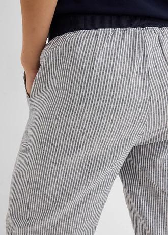 7/8 broek van een linnenmix • donkerblauw/wit gestreept • bonprix online shop