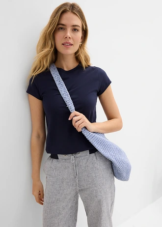 7/8 broek van een linnenmix • donkerblauw/wit gestreept • bonprix online shop