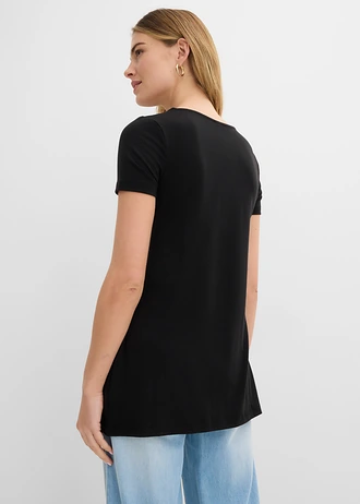 T-shirt long, Couleur: noir