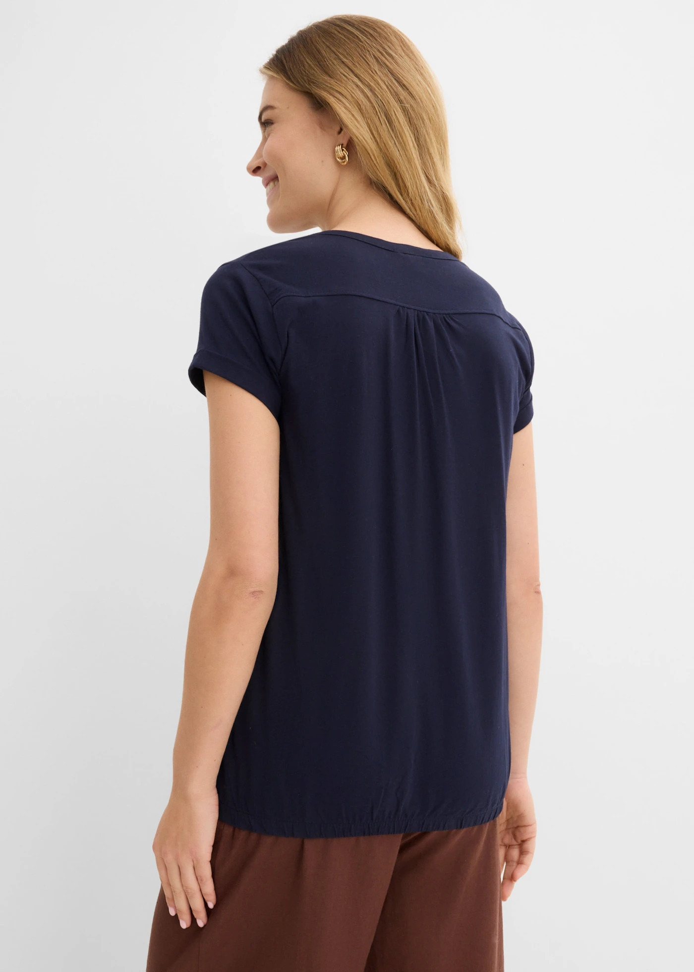 Katoenen shirt, korte mouw • donkerblauw • bonprix online shop