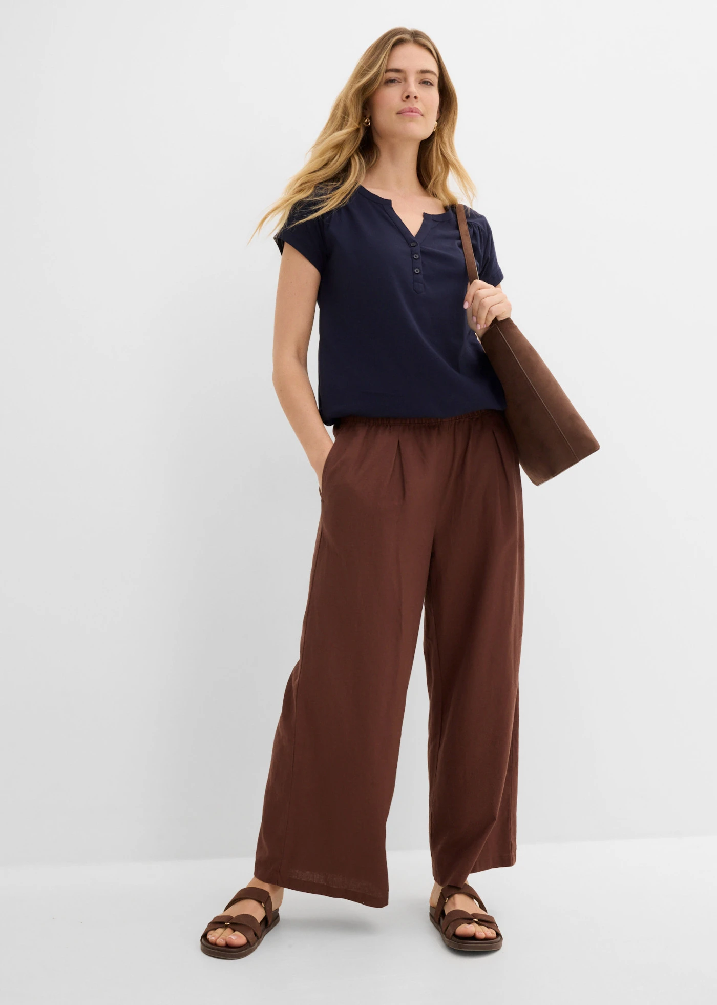 Katoenen shirt, korte mouw • donkerblauw • bonprix online shop