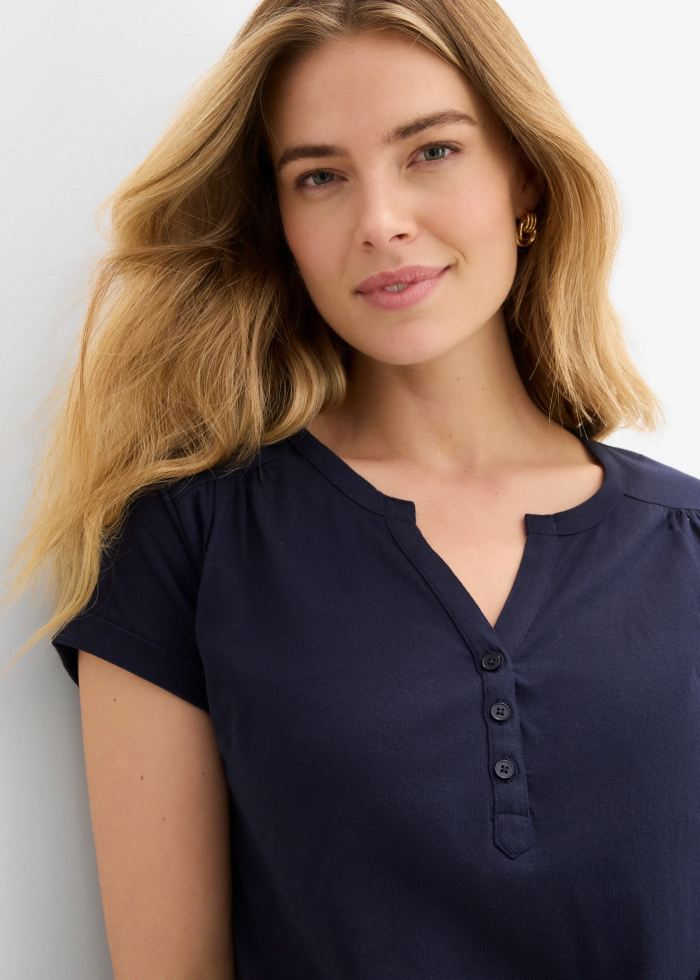 Katoenen shirt, korte mouw • donkerblauw • bonprix online shop