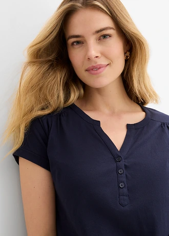 Katoenen shirt, korte mouw • donkerblauw • bonprix online shop