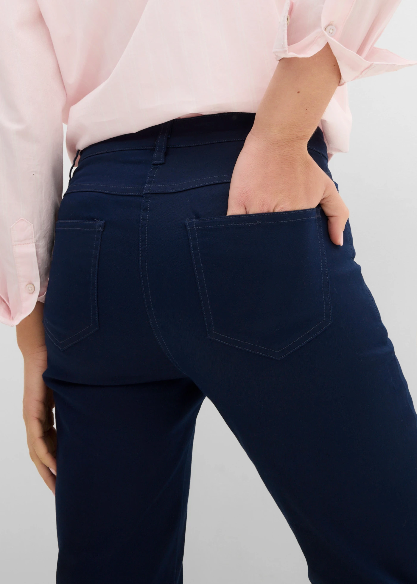 Mid waist jeans met comfortband, straight • donkerblauw • bonprix online shop