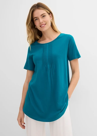 T-shirt in A-lijn, korte mouw, Kleur: zeeturkoois