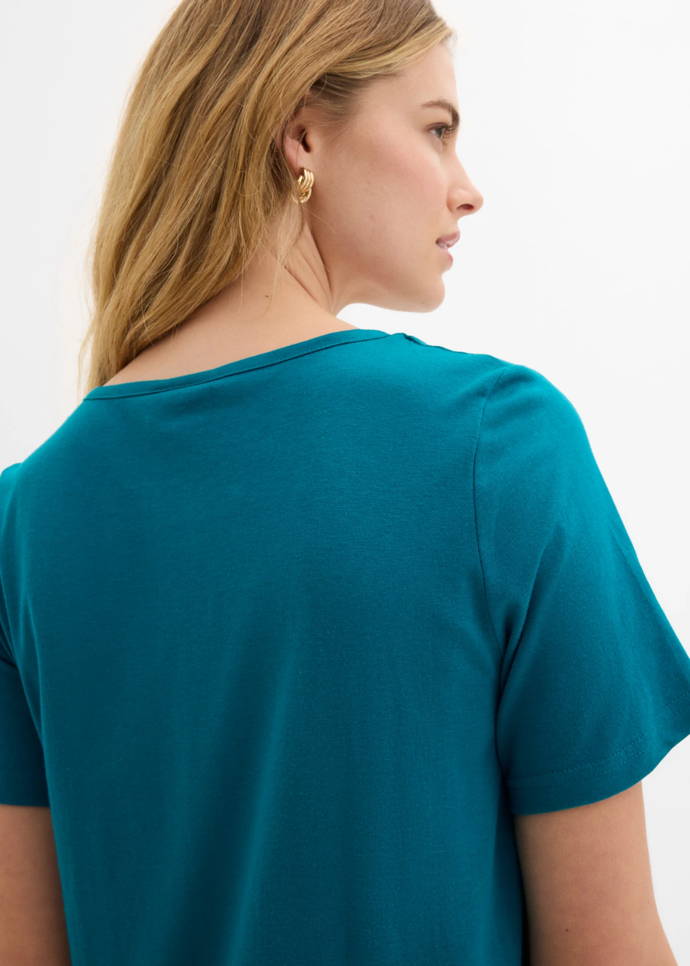 T-shirt in A-lijn, korte mouw • zeeturkoois • bonprix online shop