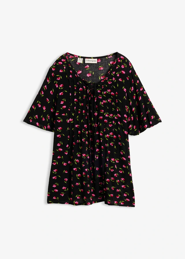 Tuniek van 100% viscose • zwart gebloemd • bonprix online shop