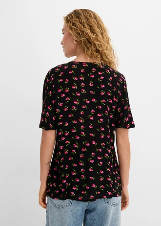 Tuniek van 100% viscose • zwart gebloemd • bonprix online shop