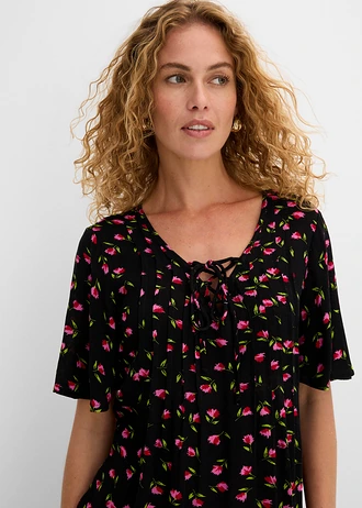 Tuniek van 100% viscose • zwart gebloemd • bonprix online shop