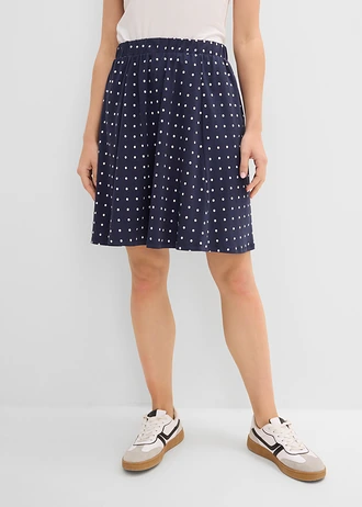 Jersey rok (set van 2), Kleur: gestipt donkerblauw-wit+zwart