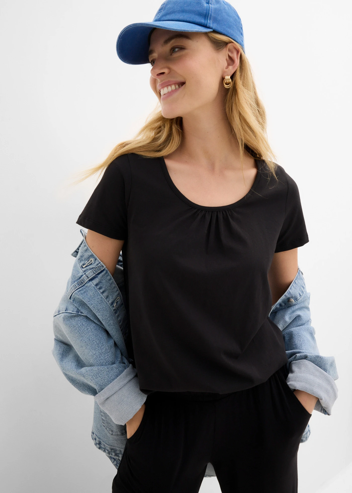 Jersey broek in een soepele viscosemix • zwart • bonprix online shop