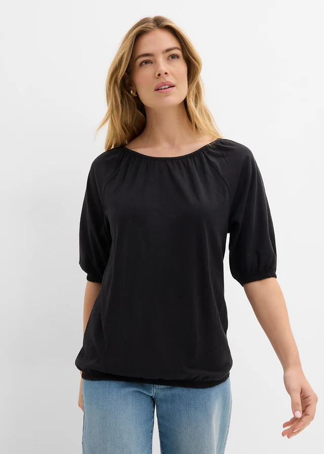T-shirt 100% coton, Couleur: noir