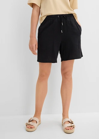 Mousseline short, Kleur: zwart