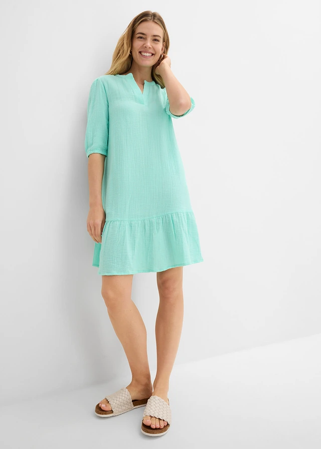 Robe en gaze de coton • bleu menthol • product-page.page-title-suffix