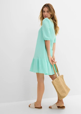 Jurk van mousseline • mentholblauw • bonprix online shop