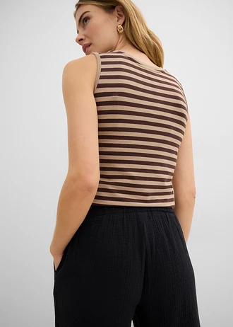 Kalhoty Culotte z bavlněného mušelínu • černá • bonprix obchod