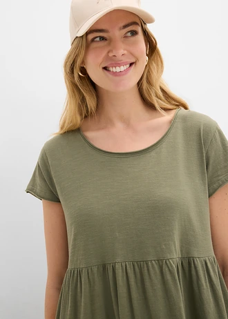 Midi jurk van puur biologisch katoen • olijfgroen • bonprix online shop