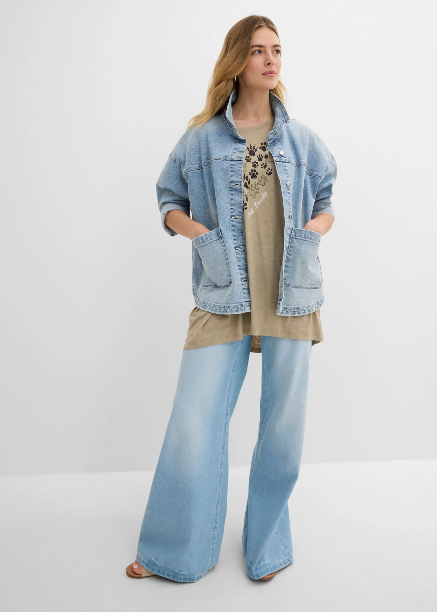 T-shirt van soepele viscose • new kaki • bonprix online shop