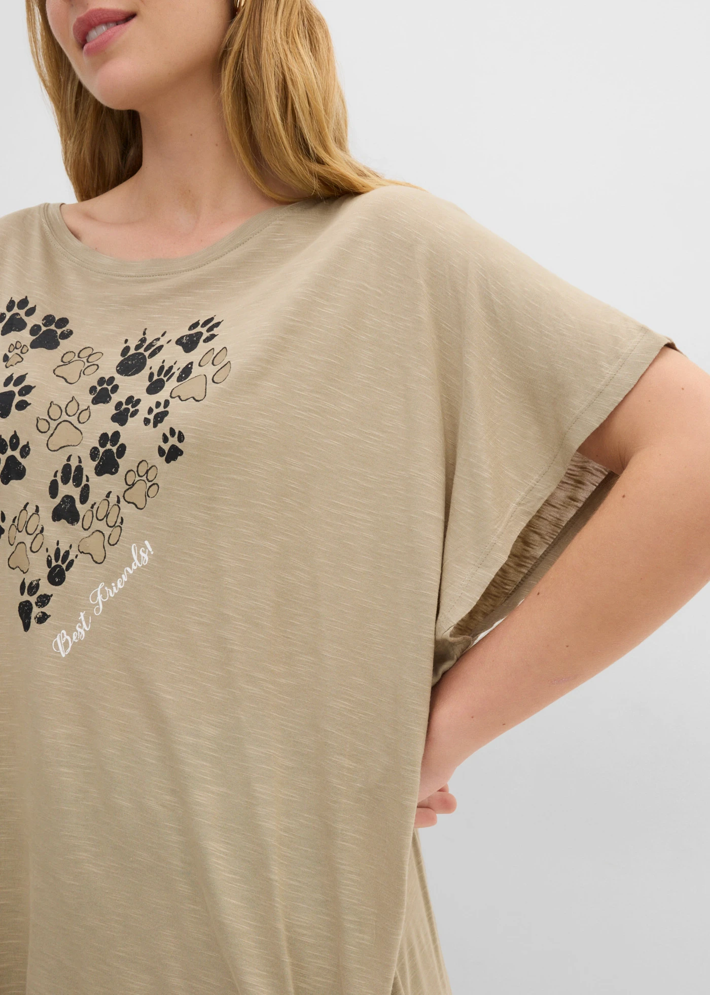 T-shirt van soepele viscose • new kaki • bonprix online shop