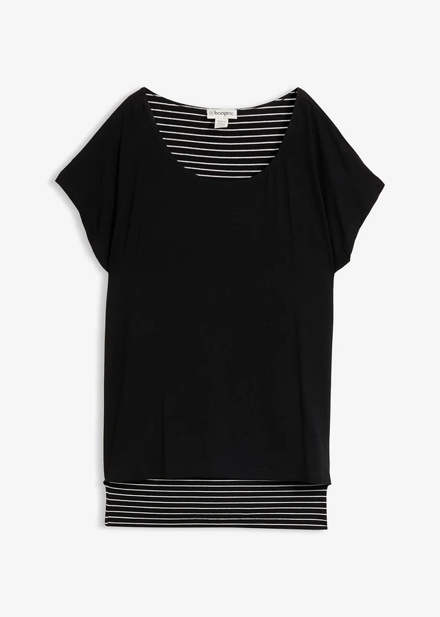 Lang shirt van een zachte viscosemix