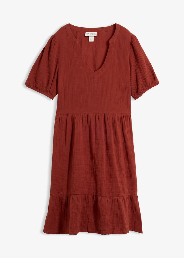 Robe oversize en gaze de coton • beige amande • Boutique bonprix