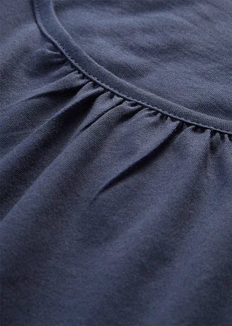 Bluză cu mâneci scurte, 100% din bumbac • bleumarin • magazin bonprix