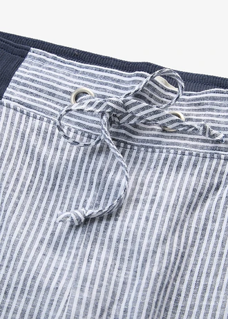 7/8 kalhoty s podílem lnu • tmavě modro-bílá s proužky • bonprix obchod