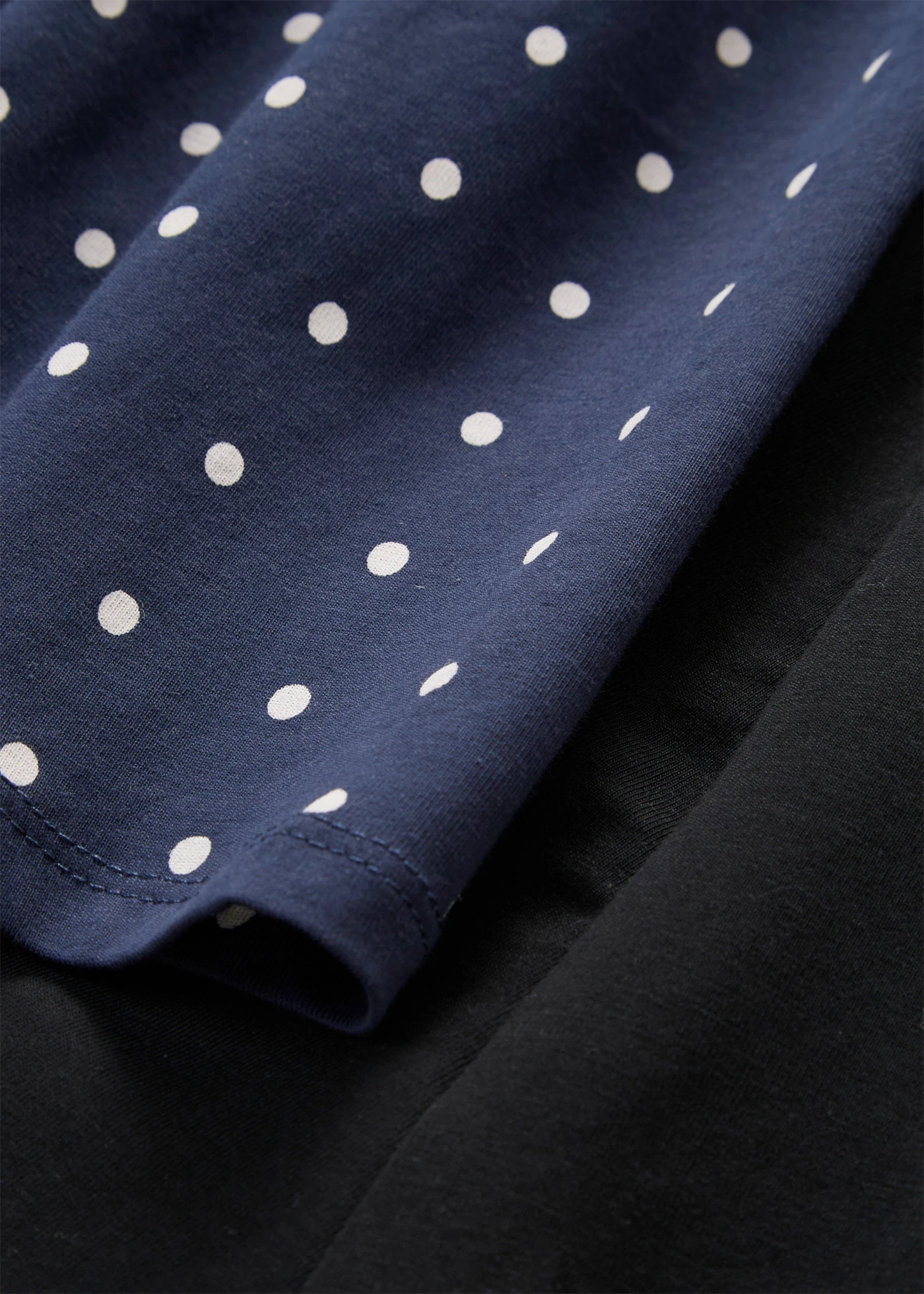 Jersey rok (set van 2) • gestipt donkerblauw-wit+zwart • bonprix online shop