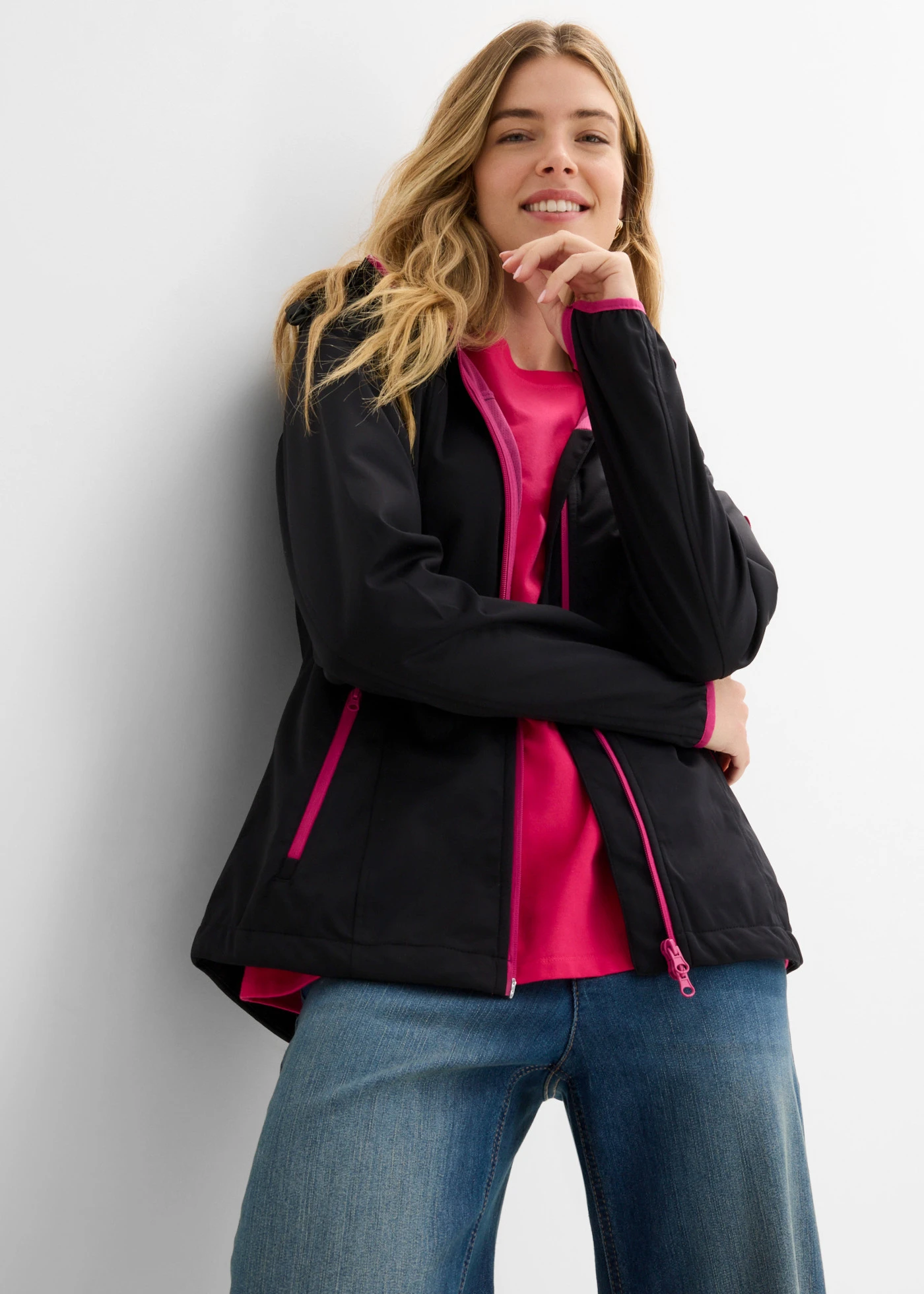 Lichte softshell jas • zwart • bonprix online shop