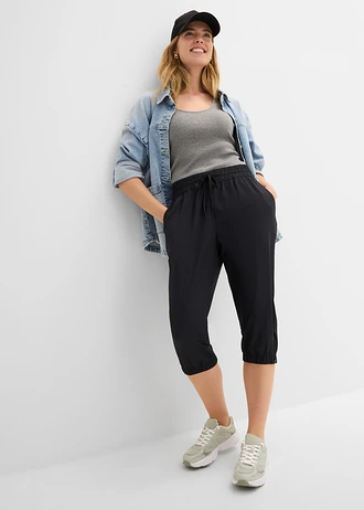 Sneldrogende outdoor broek in caprilengte • zwart • bonprix online shop