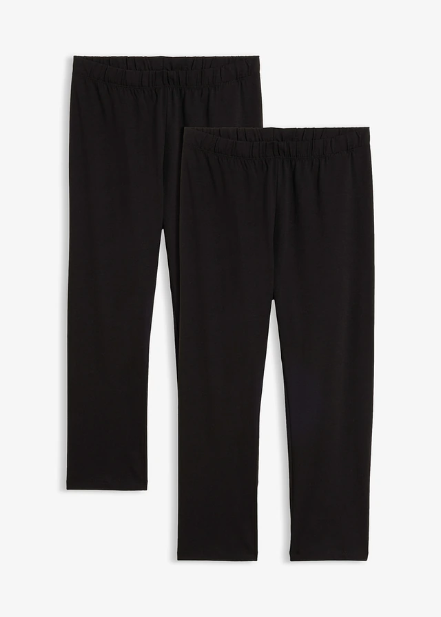 Slim fit capri legging (set van 2) • zwart • bonprix online shop