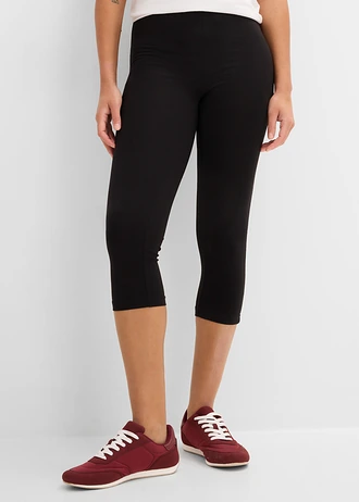 Sztreccs capri-legging (2 db-os csomag), szín: fekete