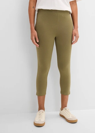 Slim fit capri legging (set van 2) • olijfgroen+zwart • bonprix online shop