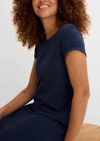 Overhemdjurk van puur biologisch katoen • donkerblauw • bonprix online shop